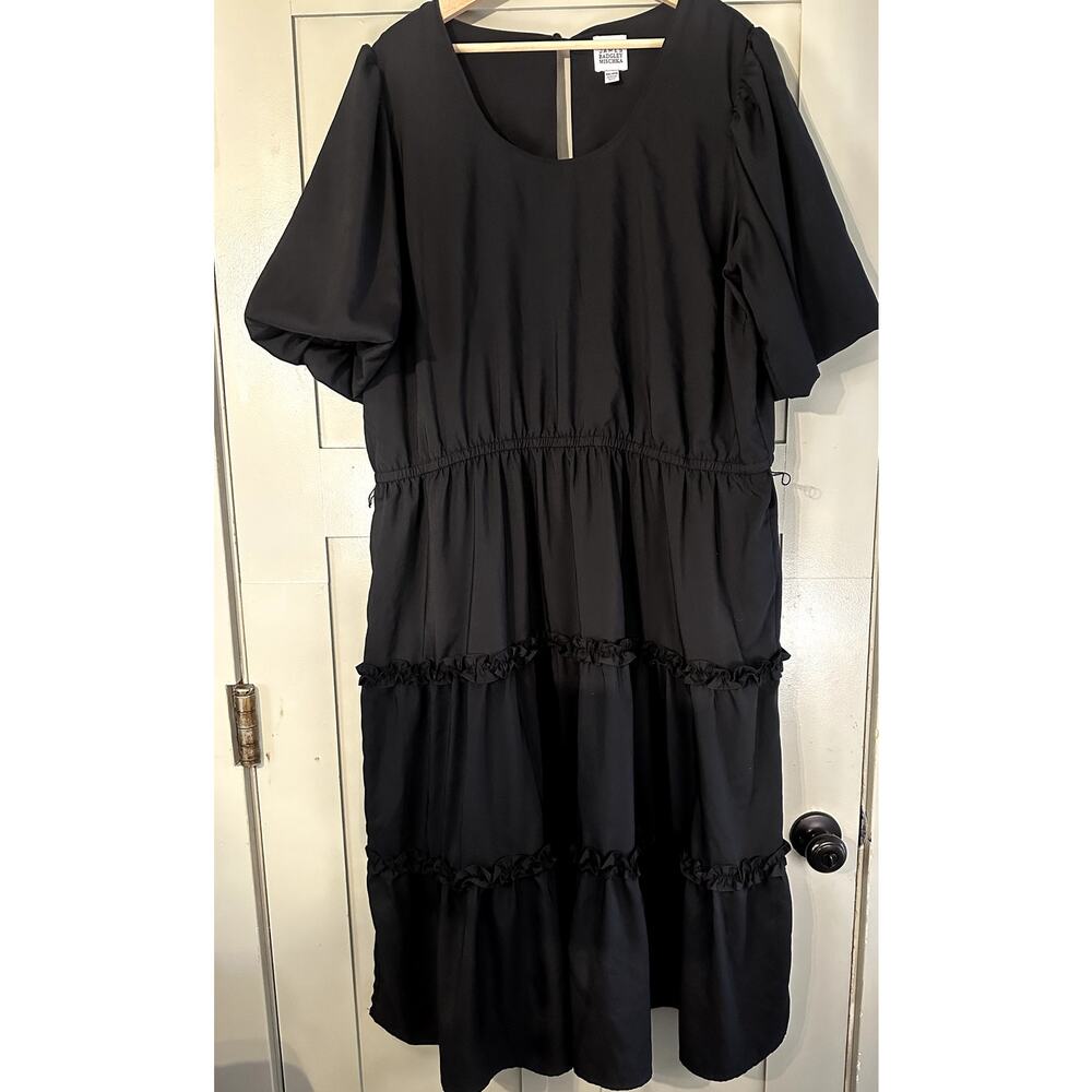 Mark & James by Badgley Mischka Black Tiered Midi Dress 2XL
